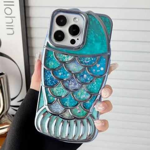Premium Chrome Fish Cut Protective Case For iPhone 15 Plus