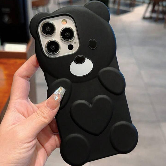 Premium Soft Silicon Teddy Bear Protective Case For iPhone 12/12 Pro