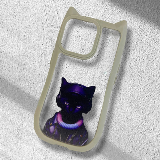 Premium Girlish Cat Printed Case For iPhone 15 Pro Max