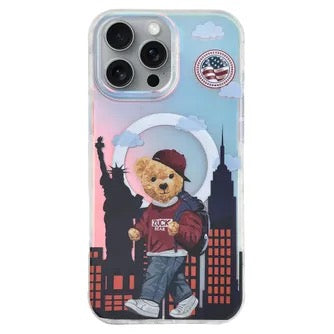 Premium Transparent Bear Printed Protective Case For iPhone 15 Pro Max