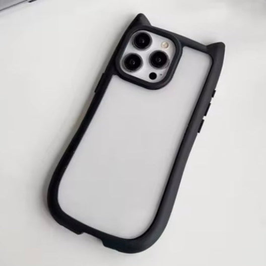 Premium Transparent Girlish Cat Design Protective Case For iPhone 15 Pro Max