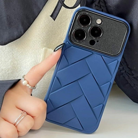 Premium Soft Silicon Cross Cut Protective Case With Camera Protection For iPhone 15 Pro Max