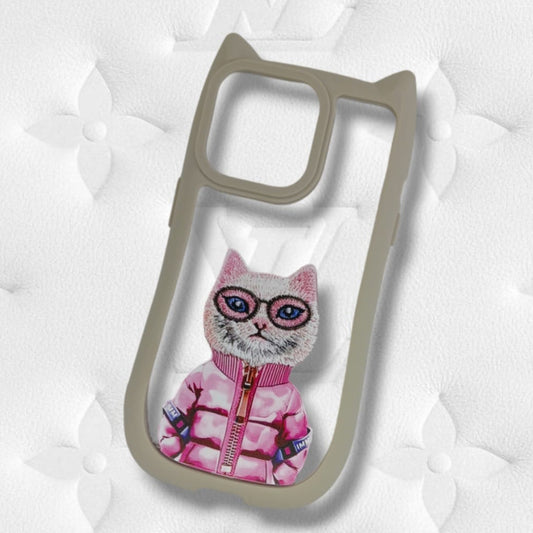 Premium Girlish Cat Printed Protective Case For iPhone 12/12 Pro