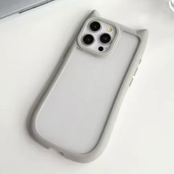 Premium Transparent Girlish Cat Design Protective Case For iPhone 15 Pro Max