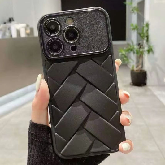 Premium Soft Silicon Cross Cut Protective Case With Camera Protection For iPhone 15 Pro
