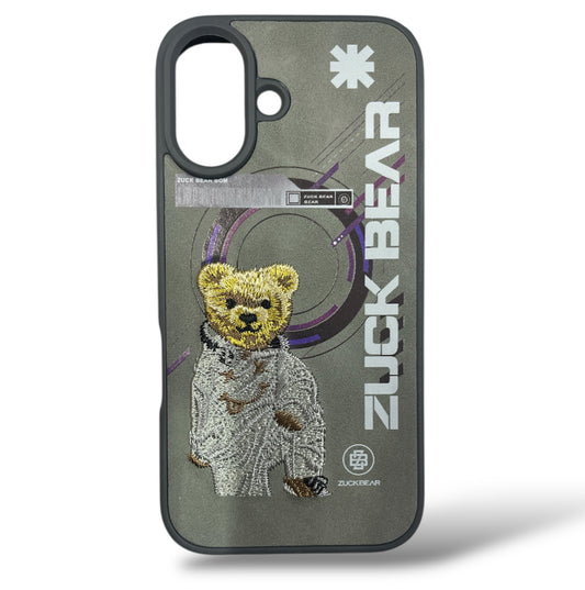 Premium Embroidered Teddy Protective Case For iPhone 16