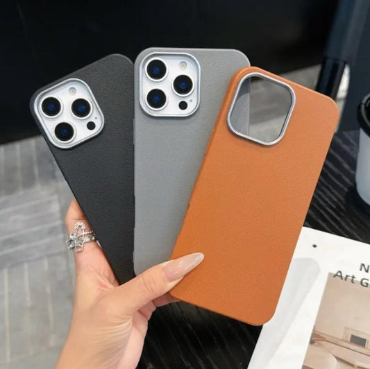 Premium Soft Silicon Leather Feel Protective Case For iPhone 15
