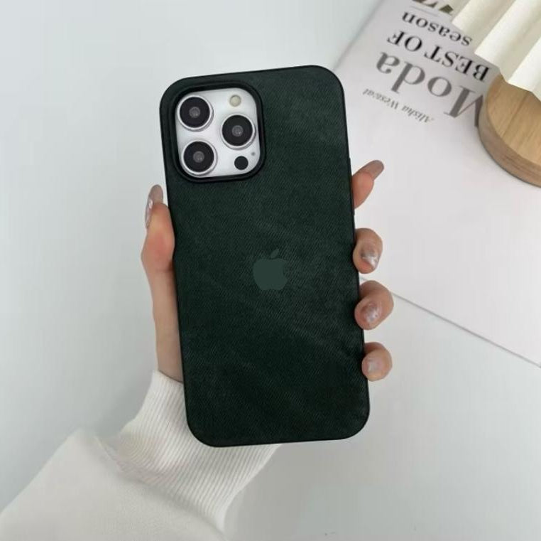 Premium Denim Fabric Logo Protective Case For iPhone X