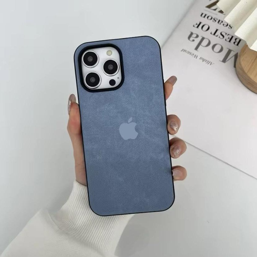 Premium Denim Fabric Logo Protective Case For iPhone X