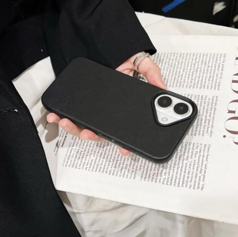 Premium Soft Silicon Leather Feel Protective Case For iPhone 16 Plus