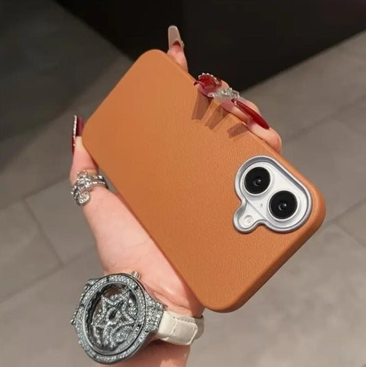 Premium Soft Silicon Leather Feel Protective Case For iPhone 16