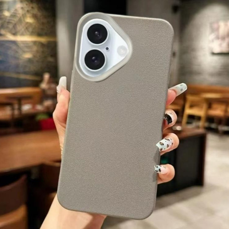 Premium Soft Silicon Leather Feel Protective Case For iPhone 16 Pro Max