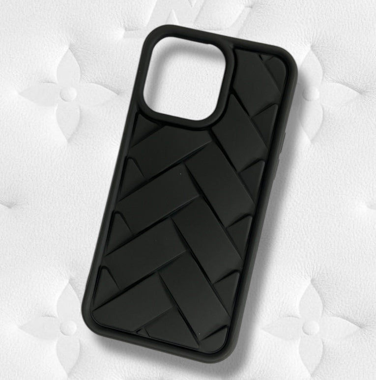 Premium Soft Silicon Cross Cut Protective Case For iPhone 15 Pro