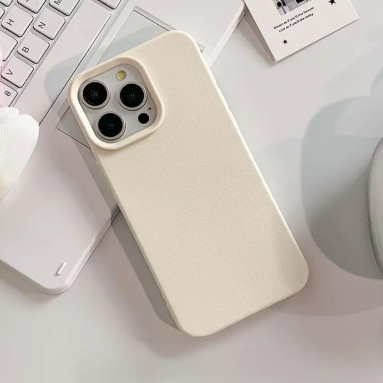 Premium Soft Silicon Leather Feel Protective Case For iPhone 15